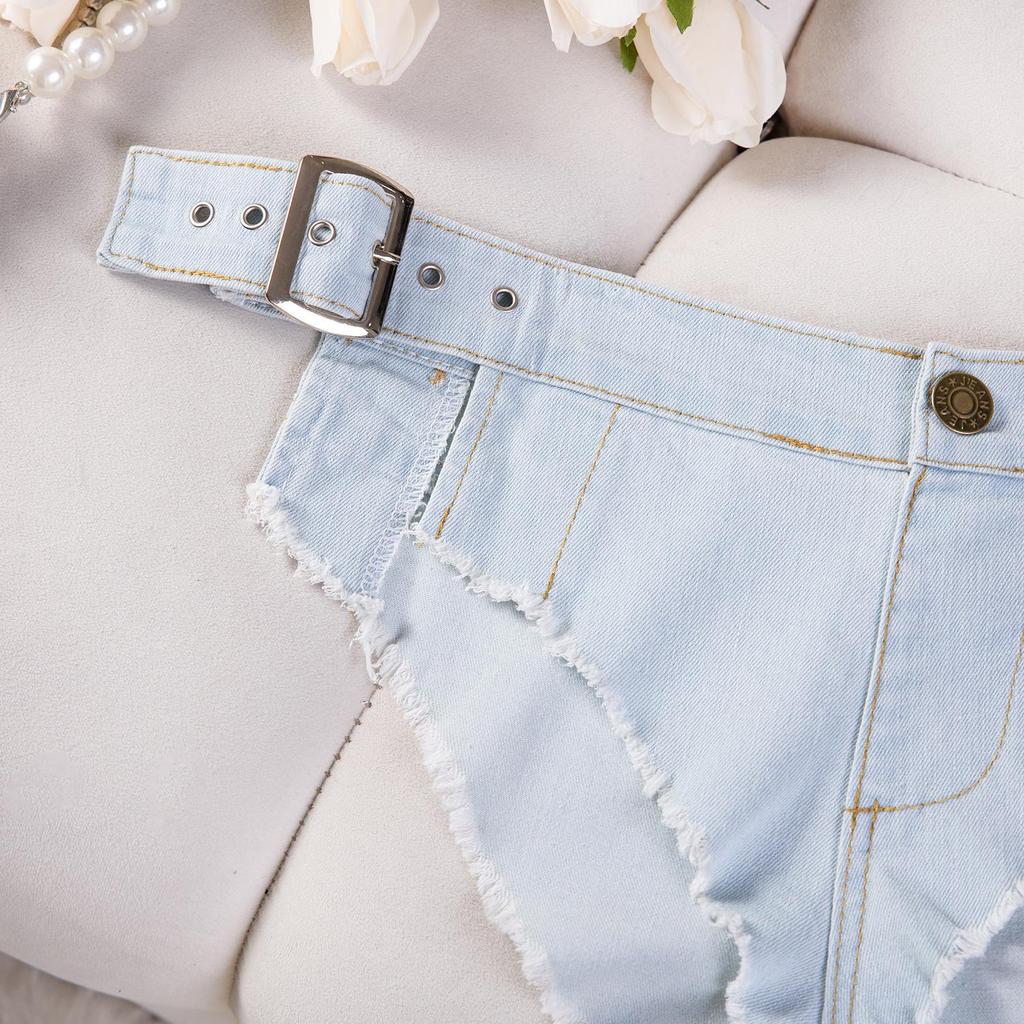 2024 European & American Low-Waist Slimming Plus Size Stretch Denim Shorts for Women