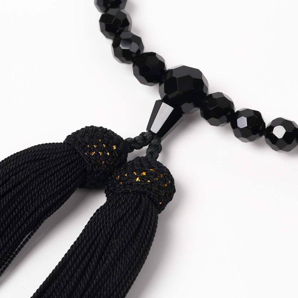Nenjudo In Japan Prayer Luxury Natural Stone Black Onyx Cut Handmade Prayer Beads Pure Silk Tassel Domestic Prayer Beads That Can Be Used by All Sects