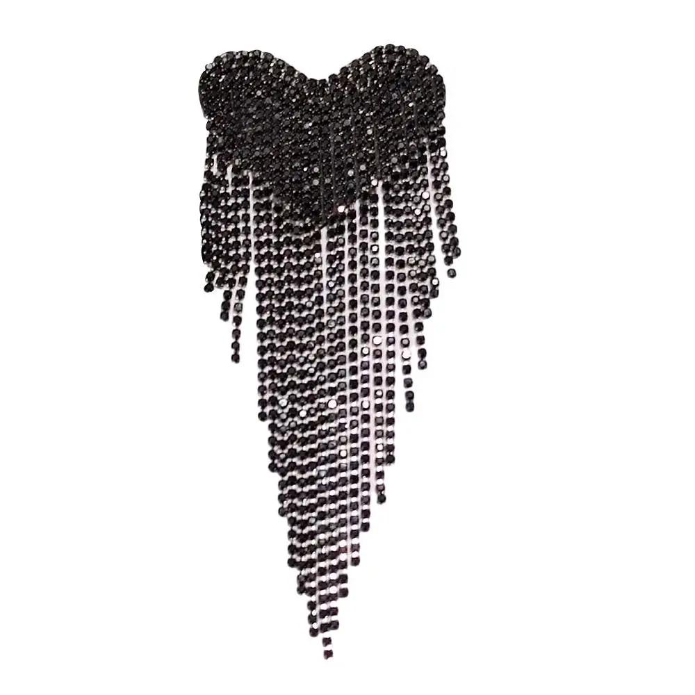 

Beaded Tassel Epaulette Delicate Long Chain Punk Shoulder Jewelry Retro Heart DIY Clothing Appliques Accessories Men Women
