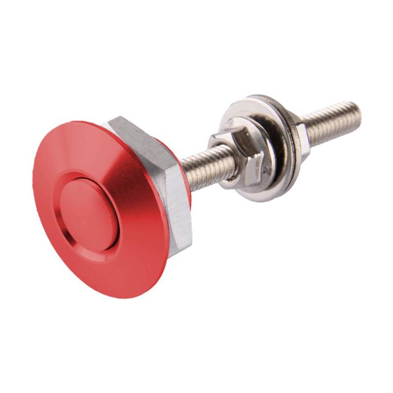 2pcs Red 25mm Car Push Button Quick Release Hood Bonnet P Lock Clip Bumper Latch Aluminum Alloy fit for Universal