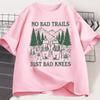No Bad Trails Just Bad Knees T Shirt Funny Hiking TShirt Nature Lover Tee Family Camping Vacation Tshirt Adventure Tees Tops