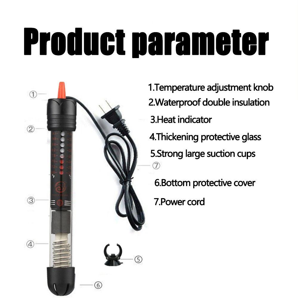 Adjustable Temperature Fish Tank Heater Glass Betta Turtle Tank Water Heater  Freshwater Tank