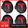 Autosticker 4 stuks 56 mm Zwart Rood Auto Wielnaafkappen Velgen Naafkap Logo Voor Tesla Model 3 Y X S Naafkappen Auto Accessoires