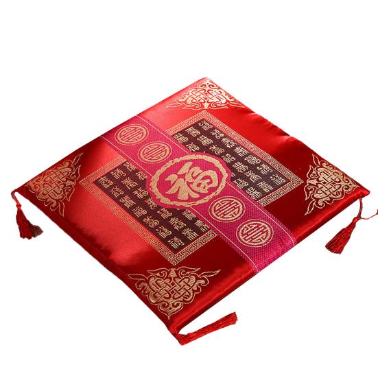 Seat Cushion Washable Tassel Design Chinese Style Embroidered Pain Relief Bay Window Cushion Photo Props