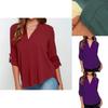 Stylish Women's Casual Long Sleeve V-neck T-shirt Pullover Tunic Blouse Options