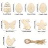 8 Pieces Blank Wooden Easter Egg Graffiti Painting Toy Easter Painted Crafts  Hanging Ornament