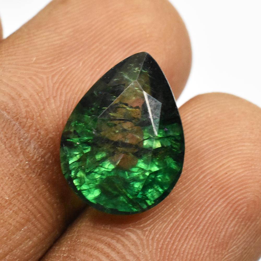Natural Green Emerald Loose Gemstone 10.52 ct Pear Cut Colombian for Jewelry Making and Crafts