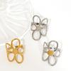 LATS Stainless Steel Hollow Daisy Flower Open Rings for Women Fashion Two colors Anti Allergic Rust Jewelry