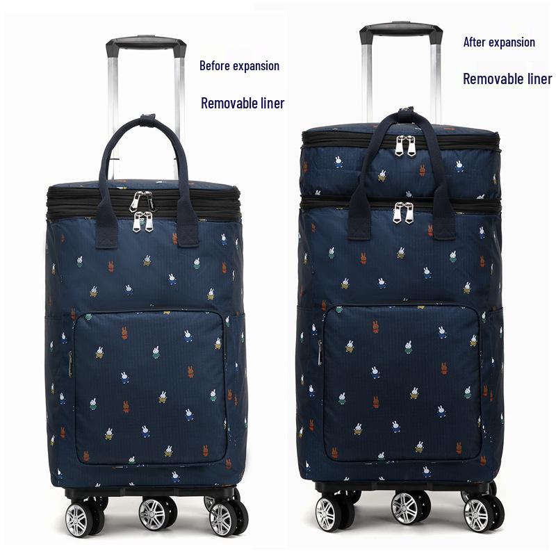 Carrello della spesa pieghevole leggero con manico telescopico e ruote universali per generi alimentari e campeggio