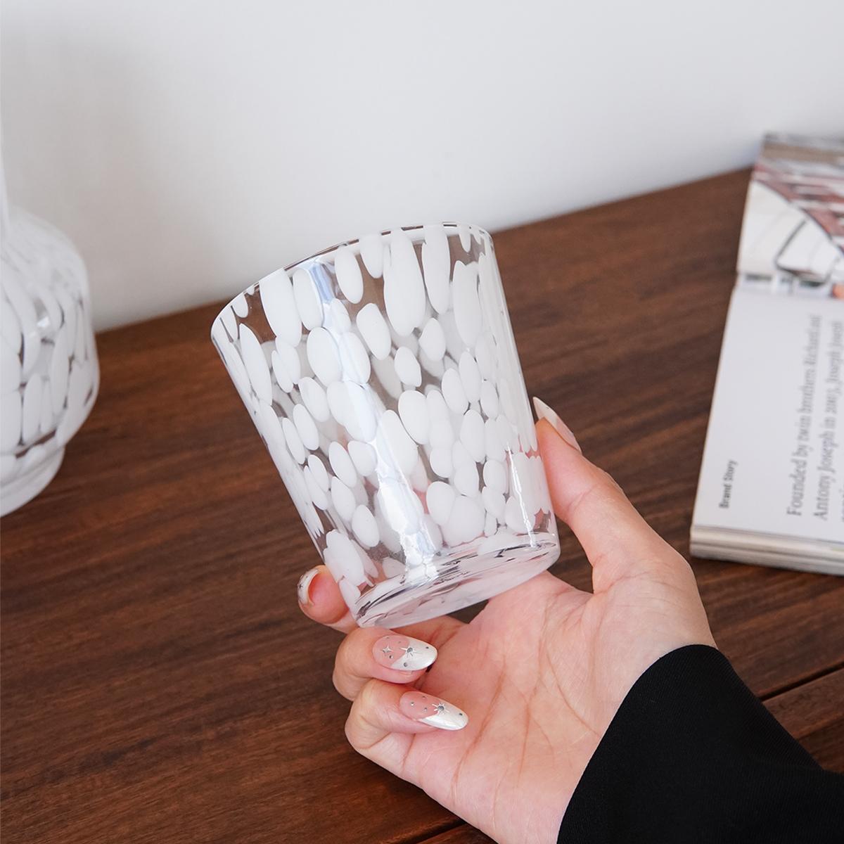 1Pc Colored Glass Tortoiseshell Leopard Print Glass, Exquisite High-End Glass Mug Drinking Cup 201-300ml