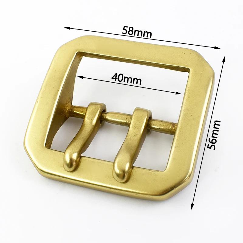 

40mm Men Pure Copper Pin Buckle Stainless Steel Waistband Clasp Pants Single/Double Pins Belt Hook DIY Leather Craft Accessories