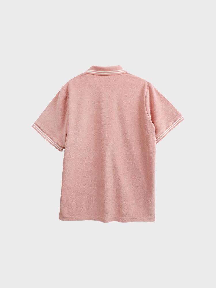 Taolkun Polo Shirt Terry Double Line Pink