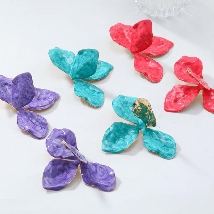 Elegant Flower Studs Earrings Fashion Ear Pendant Flower Ear Jewelry Waterproof Ear Studs Alloy Texture for Daily Party