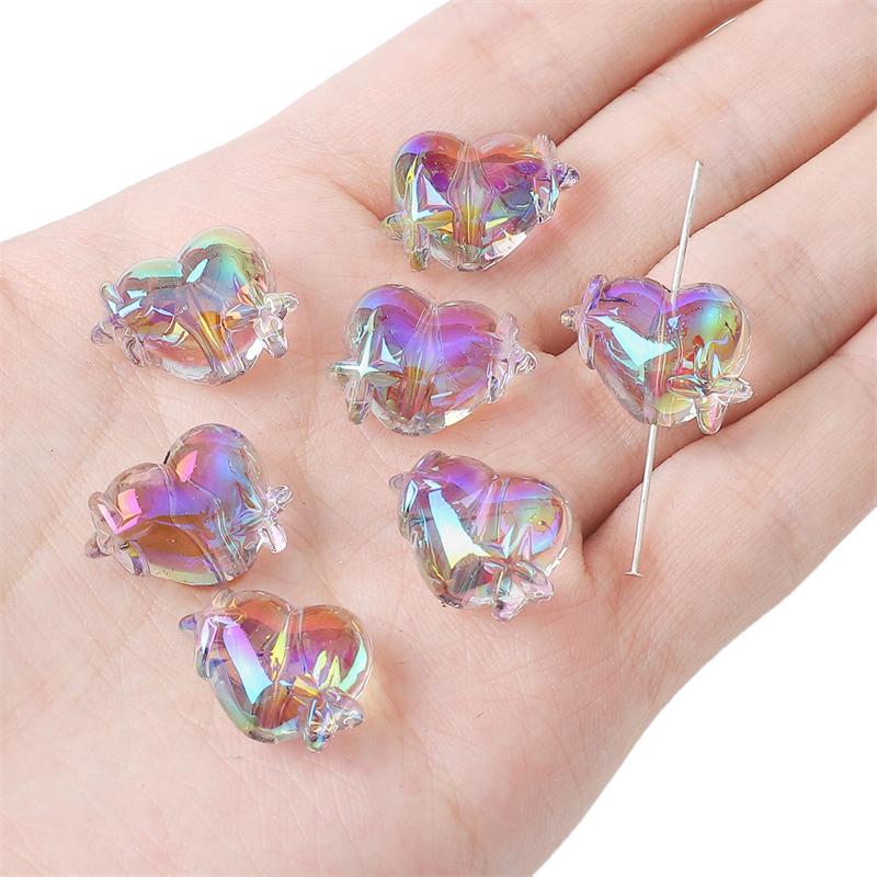 5/10 bucăți margele acrilice, mărgele de dragoste cu stea colorate pentru bricolaj, colier, brățară, cercei, bijuterii