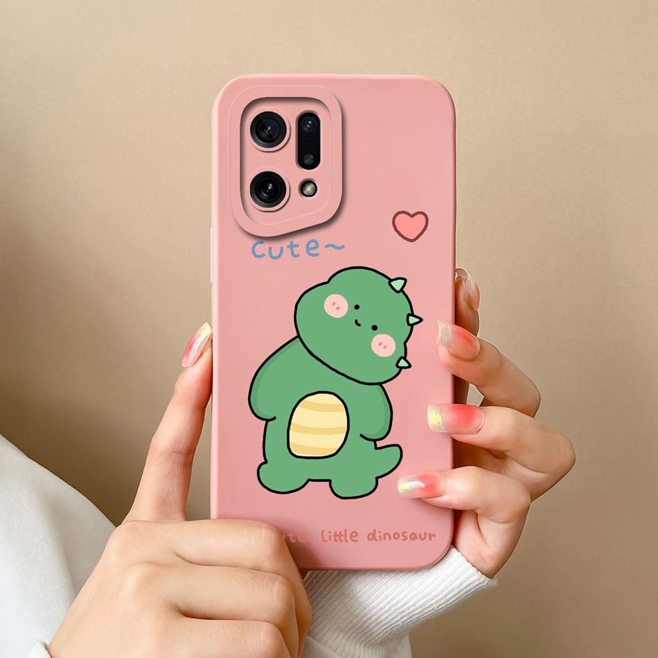 Handyhülle für OPPO K10 Pro K7 K9X K3 K5 Narzo 50i Neo 9 Prime Cover niedliche Mode Dinosaurier stoßfest flüssiges mattes weiches Silikon für OPPO Bumper