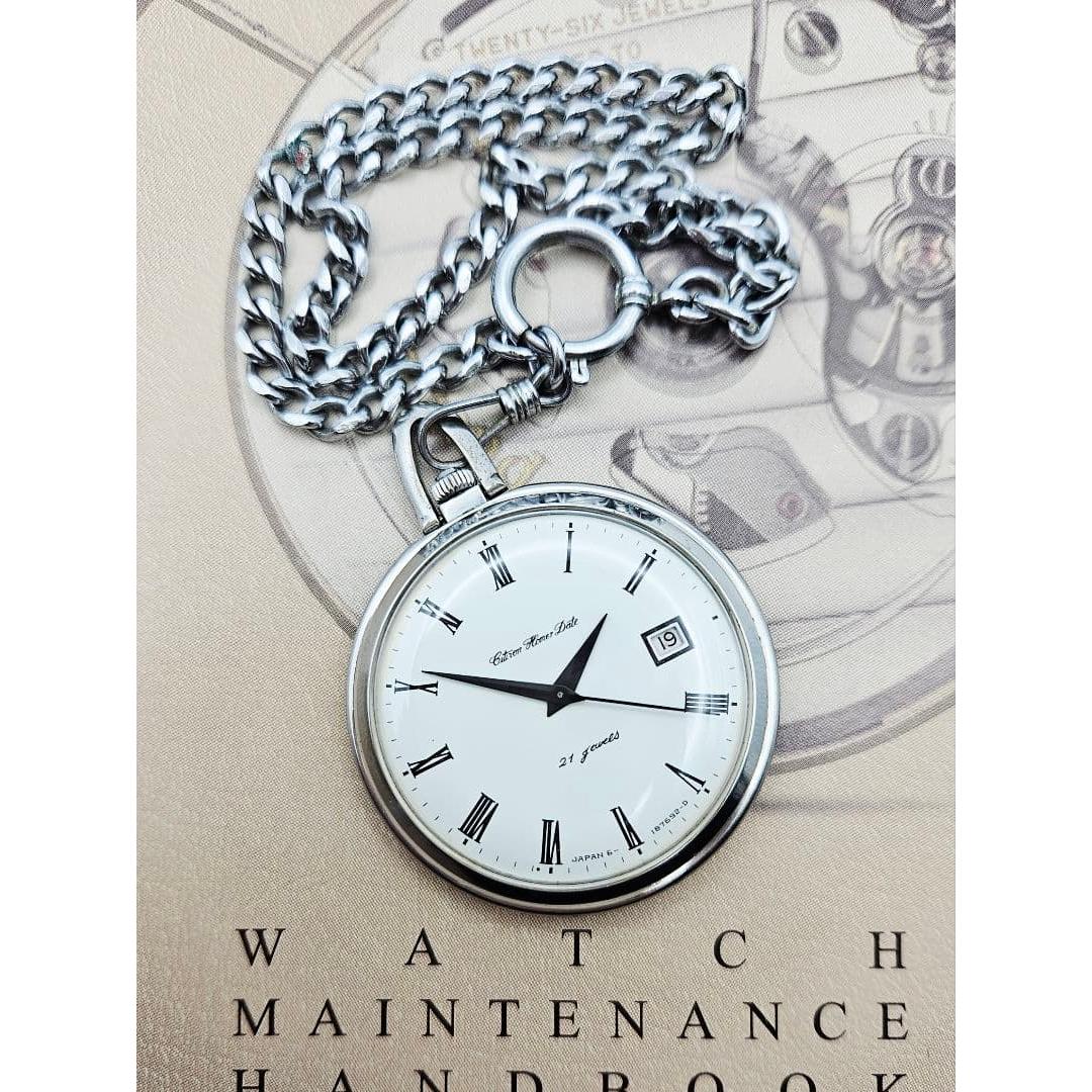 Used Refurbished 1970 CITIZEN Homer Date Pocket Watch Cal.1802
