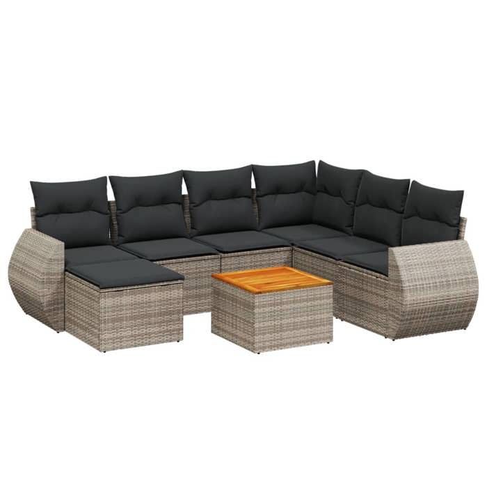 VidaXL Garden Lounge Set with Cushions 8 Pcs, Patio Sofas, Patio Furniture Set, Outdoor Furniture, Grey 3225122