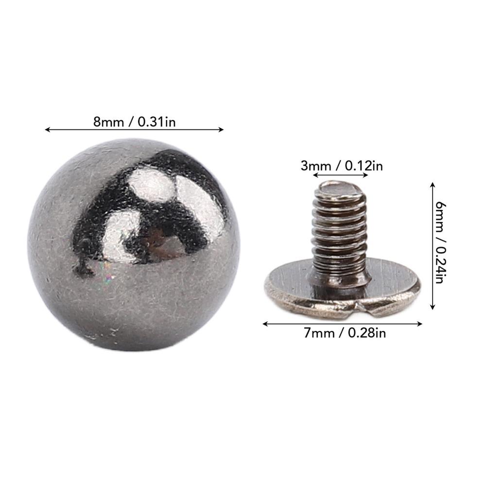 50set Heavy Duty Multifunctional Ball Rivet Kits Screw Back 8mm Round Rivet Sets Decorative Rivet Accessories For Handcraft