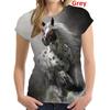 Fashion 3D Printing T Shirt Animal Horse Women Funny Short Sleeved Tees Women Tops Pullover Tee