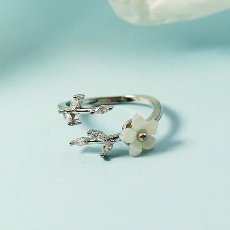 925 Sterling Silver Plated Sun Moon Sunflower Heart Rings for Women Original Flower Wedding Crystal Luxury Jewelry R5375