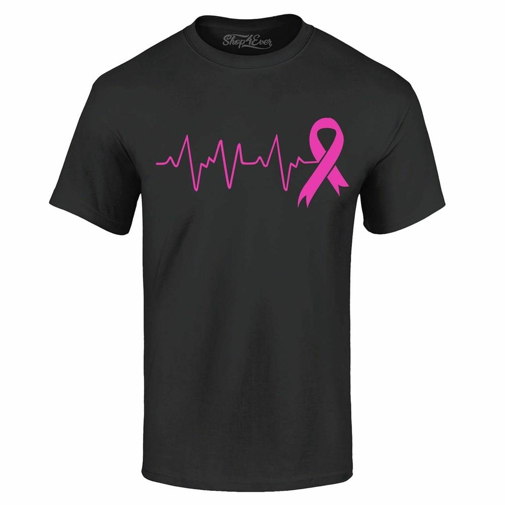 

Heartbeat Pink Ribbon T-shirt Breast Cancer Awareness Support Shirts 3XL