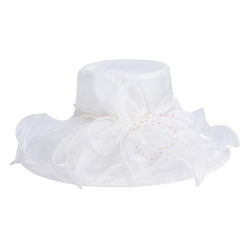 New summer face covering sun protection beach hat female Korean version flower organza sun hat big brim sun hat