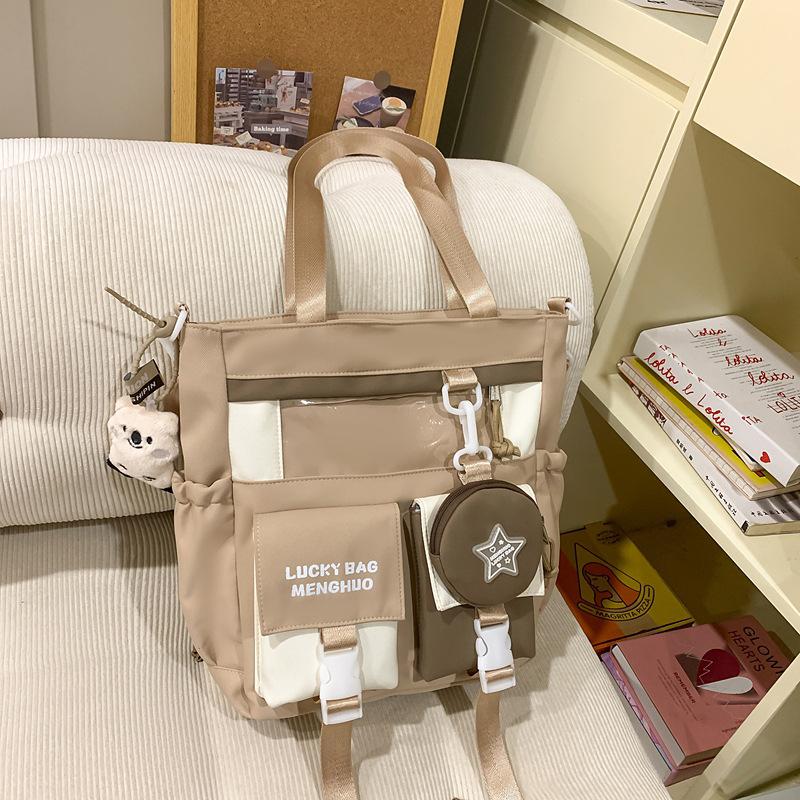 Student Carrying Book Bag Female Elementary School Student Tutoring Bag Canvas Large Capacity Cute Children Tutoring Bag Female Crossbody Bag