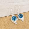 Blue Topaz Gemstone Jewelry, 925 Solid Sterling Silver, Handmade Glorious Earrings For Engagement Gift