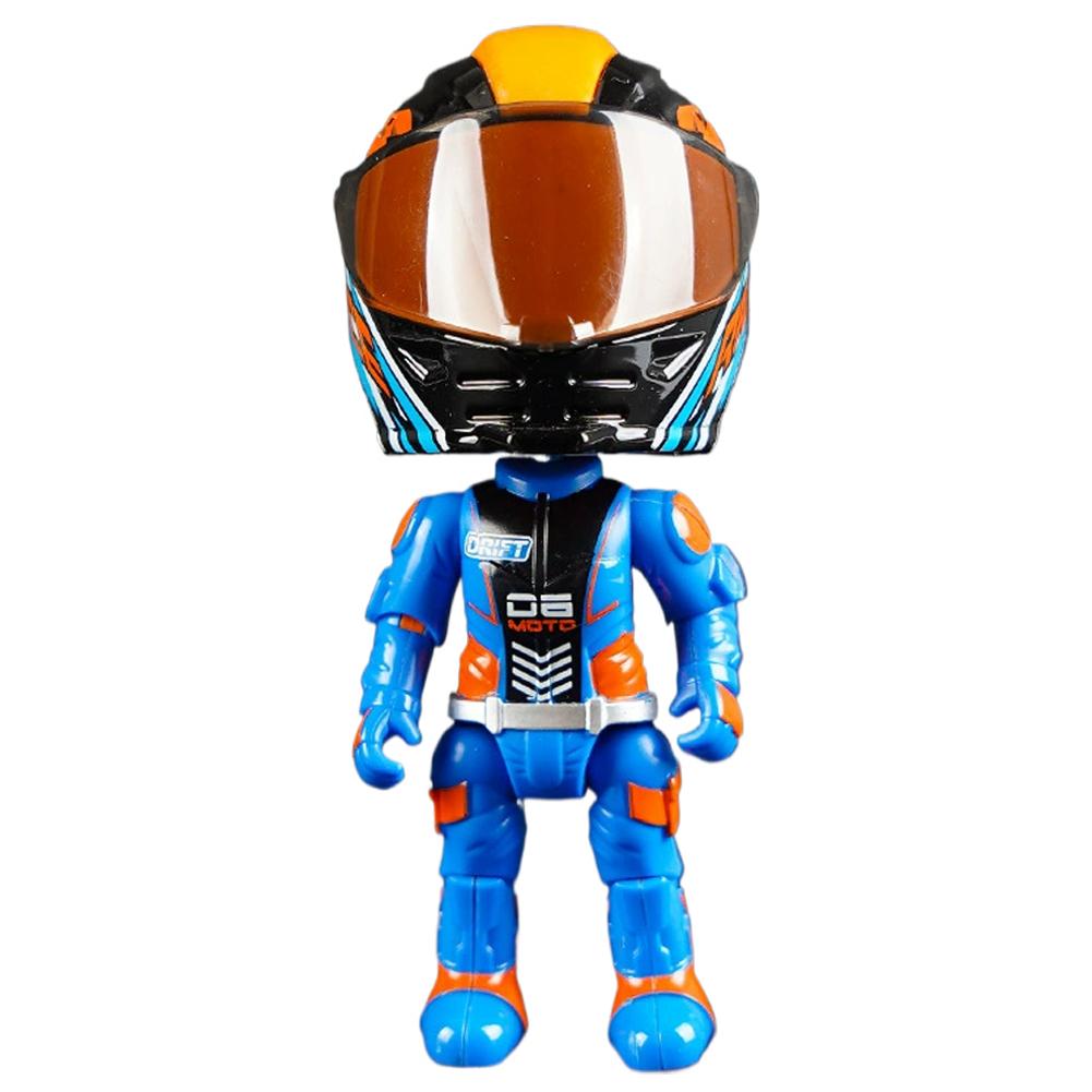 Kinder Q-versie Legering Motorfiets Transformeerbare Pop Helm Rijder Speelgoed Jongen Figuur Auto Model