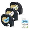 3stk 91201 91331 12267 etiketttape plast og papir kompatibel for LT-100H dymo etikettskriver 12mm dymo letratag 18769 91200