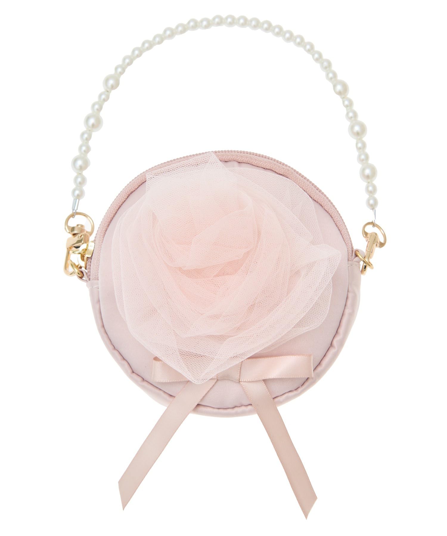 

de Charm Cotton Candy Round Pouch Charm for Pink Beige [Maison Fleur] Women,