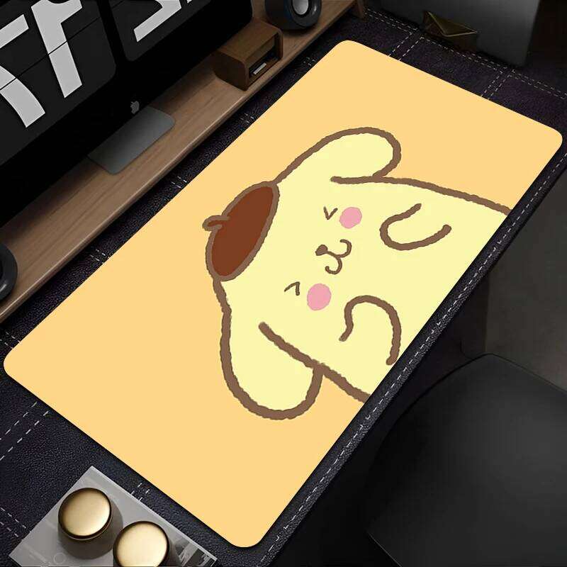 Mouse Pad Yellow Bread Dog Cartoon Mousepad PC Ppompompurin Gamer Cabinet Keyboard Rug Laptop Anime Kawaii XXL Desk Mat