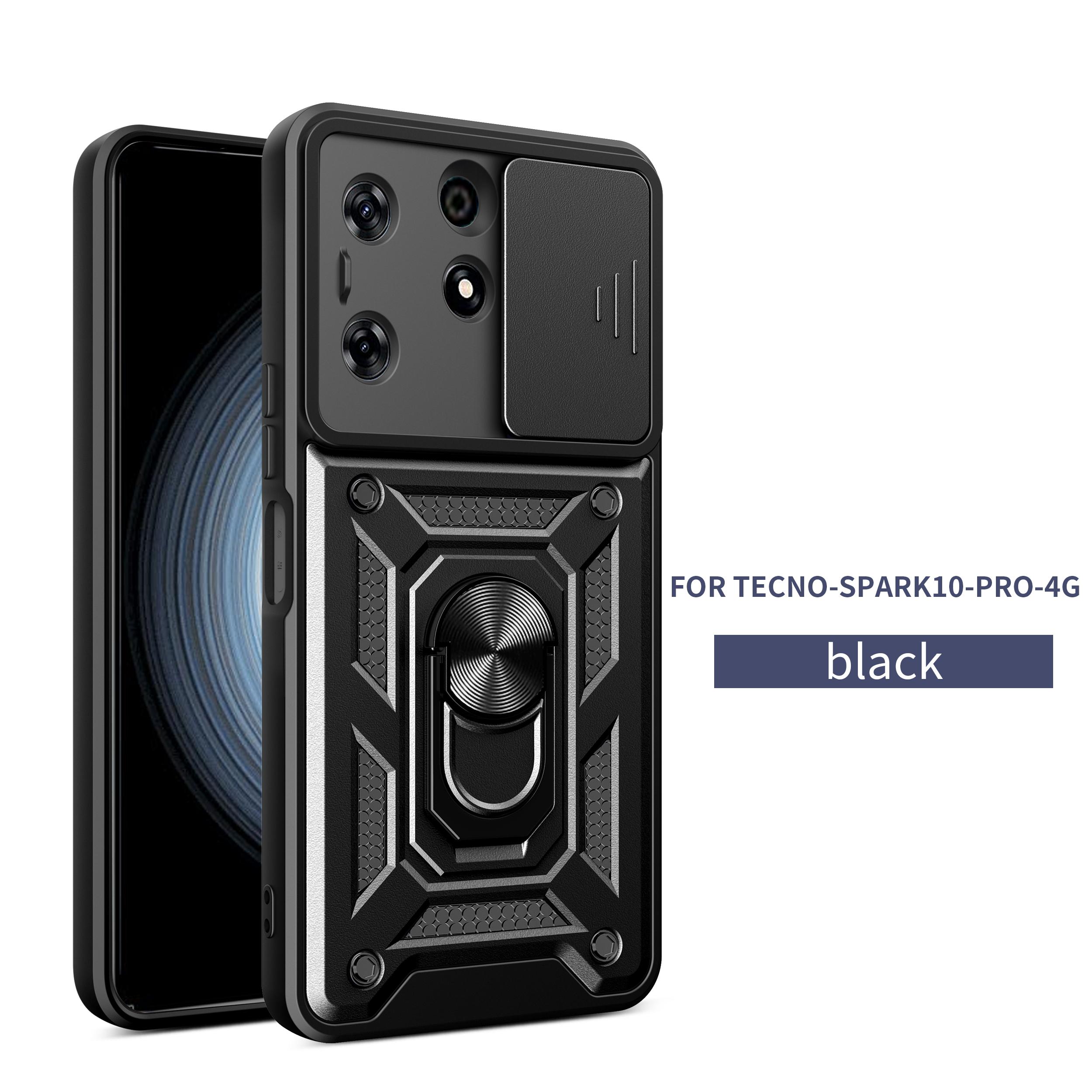

For Tecno Spark 10 Pro Case Tecno Spark 10C Cover Spark 10 Magnetic Ring Holder Armor Phone Case Slide Camera Protect Back Cover Tecno Spark 10