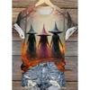 Fashion Women Retro Creative Witch Print T Shirt Funny Casual O-neck Short Sleeves T-shirt Summer Female Tee Shirt Halloween Limited Edition