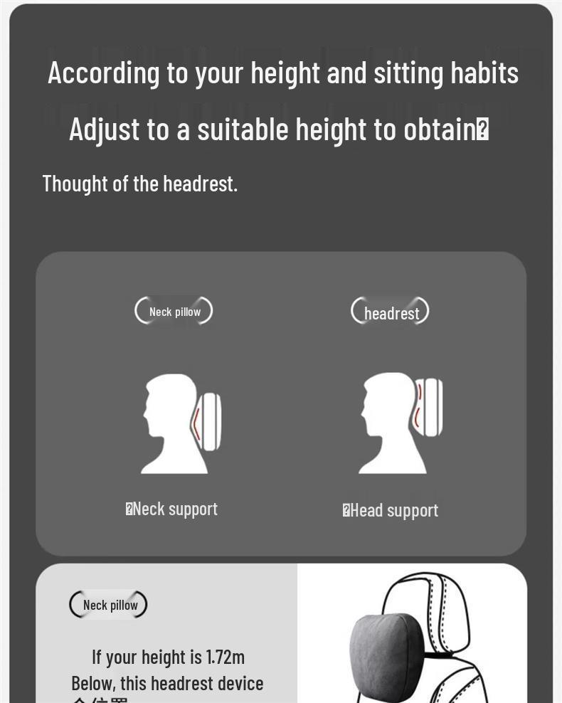 Nick Car Headrest Lumbar & Neck Support Pillow for Maybach S-Class, Mercedes, Tesla & AITO