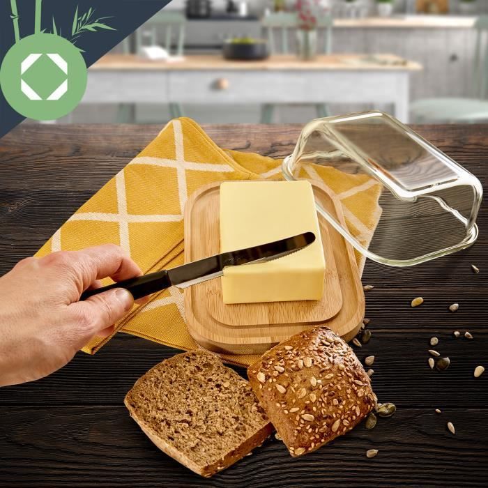 Beurrier - Klarstein - Bambuswald - Verre - 640ml - Compatible Lave-vaisselle