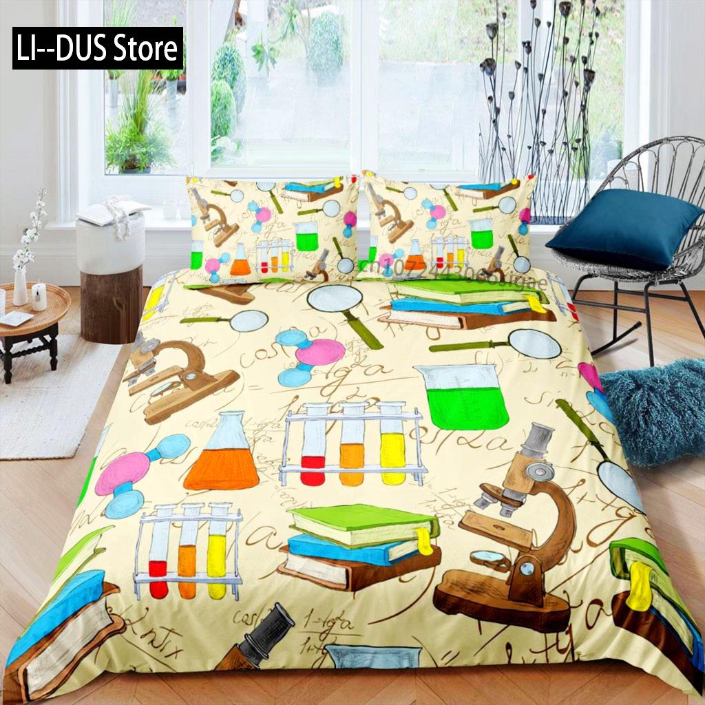 Science Duvet Cover Set King Size Periodic Table Of Elements Bedding Set Chemistry Lovers Learning Image For Kids Teens Adults