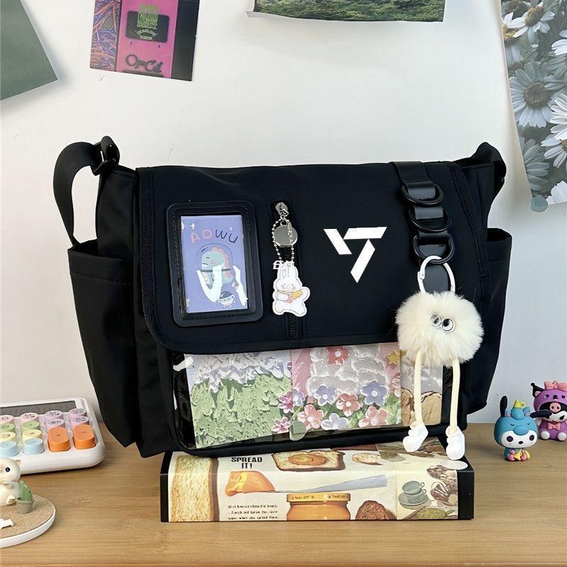 Y2K Japanese Harajuku School Bags for Teenage Girls New 2025 Transparent Itabag Crossbody Bag DIY Badges Display Plate Ita Bag