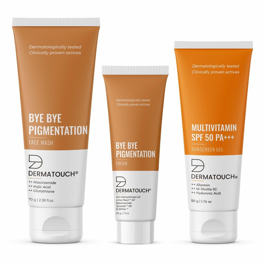 DERMATOUCH Kit Bye Bye Pigmentazione | Per Anti-pigmentazione | Per Riduzione Macchie Scure | Per Tutti i Tipi di Pelle | Sia per Uomini che per Donne
