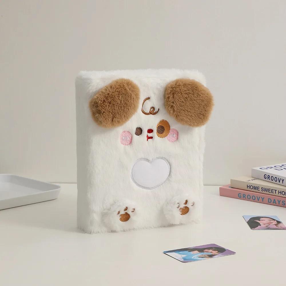 Cartoon A7 Photo Card Holder Album Girl Small Card Binder Plush Puppy Storage Booklet Student Cards Booklet