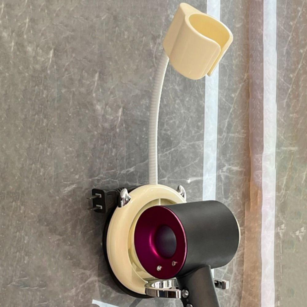 Wall-Mounted Hair Dryer Fixer 360° Adjustable Bathroom Storage Rack Hair Dryer Organizer  Dormitory