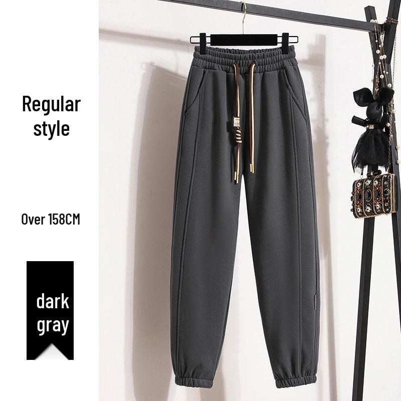 

Женские флисовые спортивные штаны с зауженными штанинами - Осень/Зима 2023, Теплые, Свободного кроя, в стиле гарем, Повседневные спортивные брюки XL (140-160 lbs)