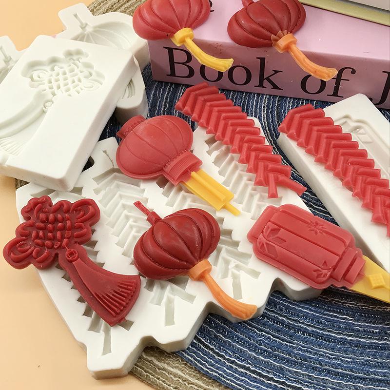 Chinese Knot Lantern Firecracker Cake & Chocolate Mold - Heat Resistant DIY Baking Tool