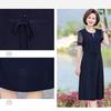 Mid-length L-XXXXXL Women's Summer Dress Chiffon Veil  Round Neck Short Sleeve Solid Color Daily Wear