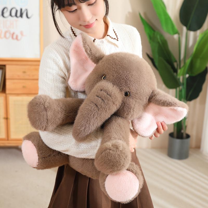 23/35CM Cute Elephant Plush Toys Soft Animal Dolls Kawaii Elephant Pillow for Christmas Birthday Gifts