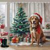Christmas Snowman Shower Curtain Christmas Tree Winter Snow Christmas Gift Polyester Shower Curtains Bathroom Decor with Hooks