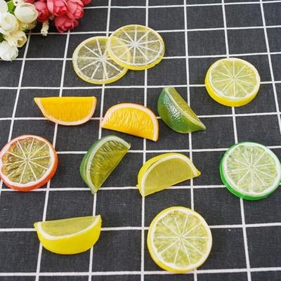 10 PCS Fake Lemon Slice Artificial Fruit Wedge Fake Lime Block Artificial Fruit Highly Simulation Lifelike Model for Home Party Decoration