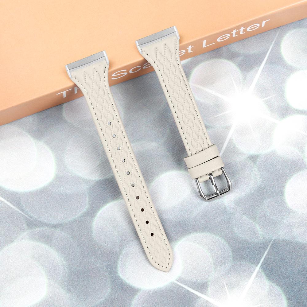 For Fitbit Versa 4/Sense 2 Replacement Band Top-Layer Cow Leather Watch Strap