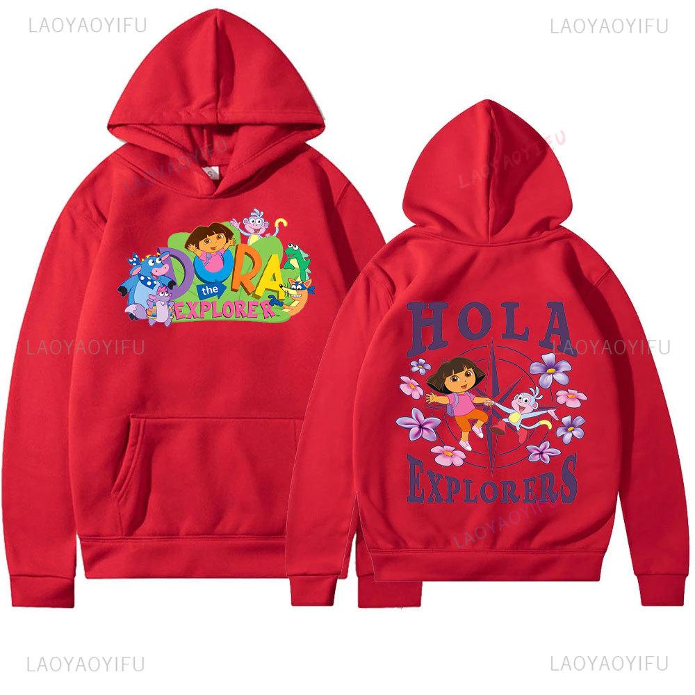 Dora The Explorer Fashion-Forward Fans Cozy Hoodies with Vibrant Prints HoodyCreativity Adventure Cartoon Adult Tops Women Gift