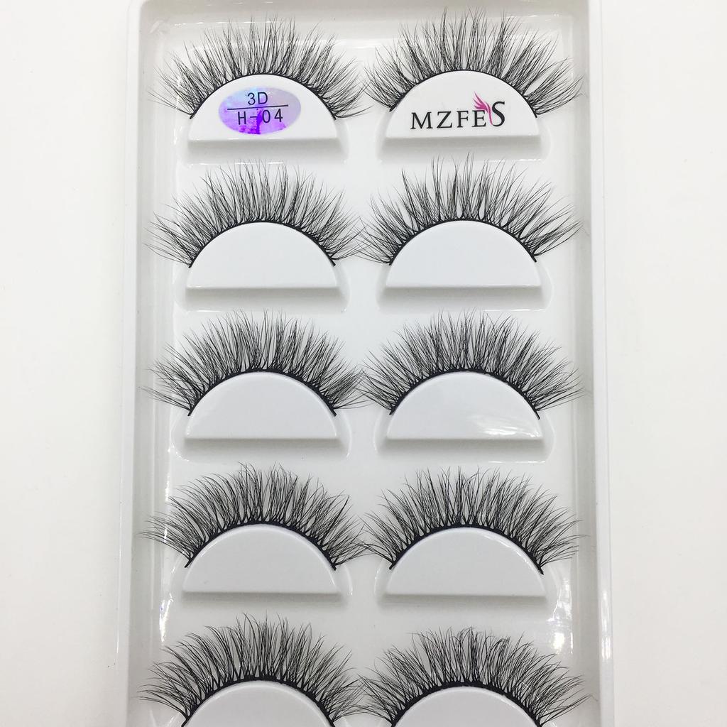 Wholesale 5 Pairs Natural 3D Mink False Eyelashes Make up Soft Fake Eye Lashes Faux cils Extension Makeup Beauty Eyelash